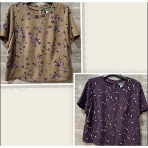 Harve Benard‎ Bundle Of 2 Womens 16 W Blouse Short Sleeve Back Side Zip